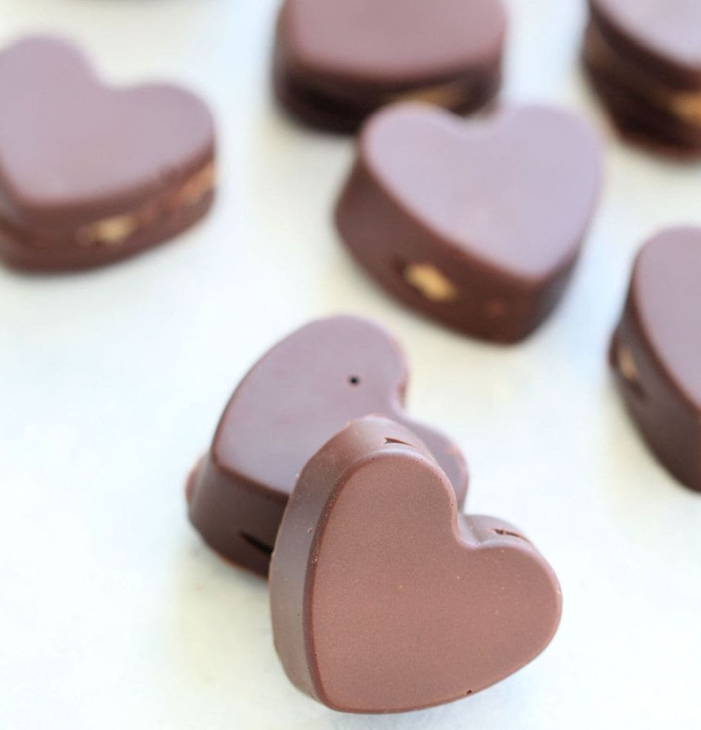 dark chocolate almond hearts